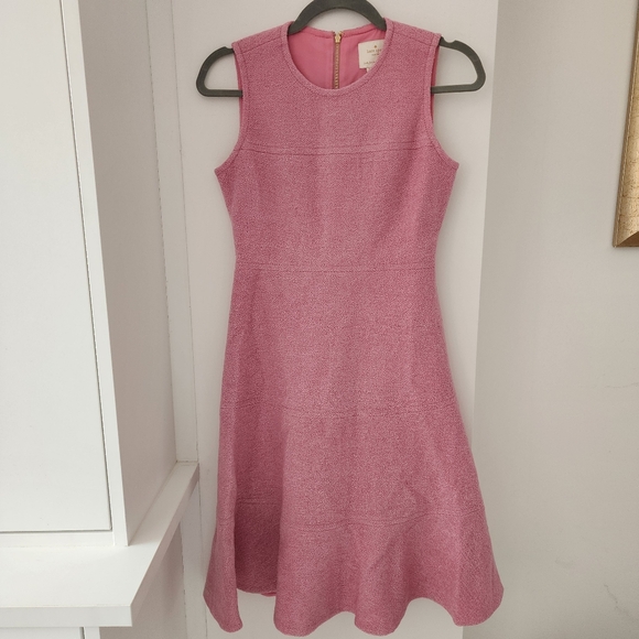 Kate Spade Pink Tweed Sleeveless Dress Sz 0 - Picture 2 of 14